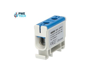 Svorka univerzálna UK 50/1 N, 160A, 1x50mm2 1pól., AL/CU, krytá, modrá, na DIN lištu