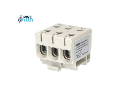 Svorka univerzálna trojitá UK 50/3x1 A, 160A, 3x50mm2 3pól, AL/CU, krytá, sivá, na DIN