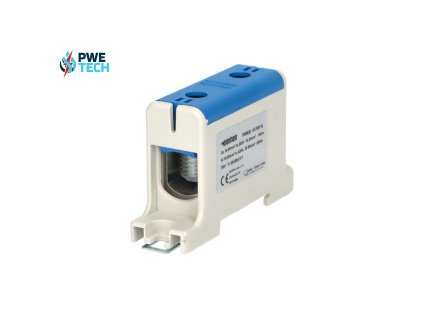 Svorka univerzálna UK 95/1 N, 245A, 1x95mm2 1pól., AL/CU, krytá, modrá, na DIN a Montážnu dosku