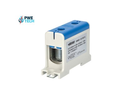 Svorka univerzálna UK 150/1 N, 320A, 1x150mm2 1pól., AL/CU, krytá, modrá, na DIN a Montážnu dosku