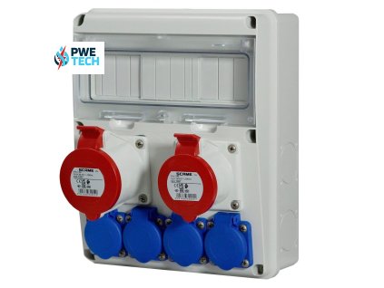 SCAME ENERBOX 633.312222 Zásuvková rozvodnica 4x230V 1x16A+1x32A/400V 5P s okienkom