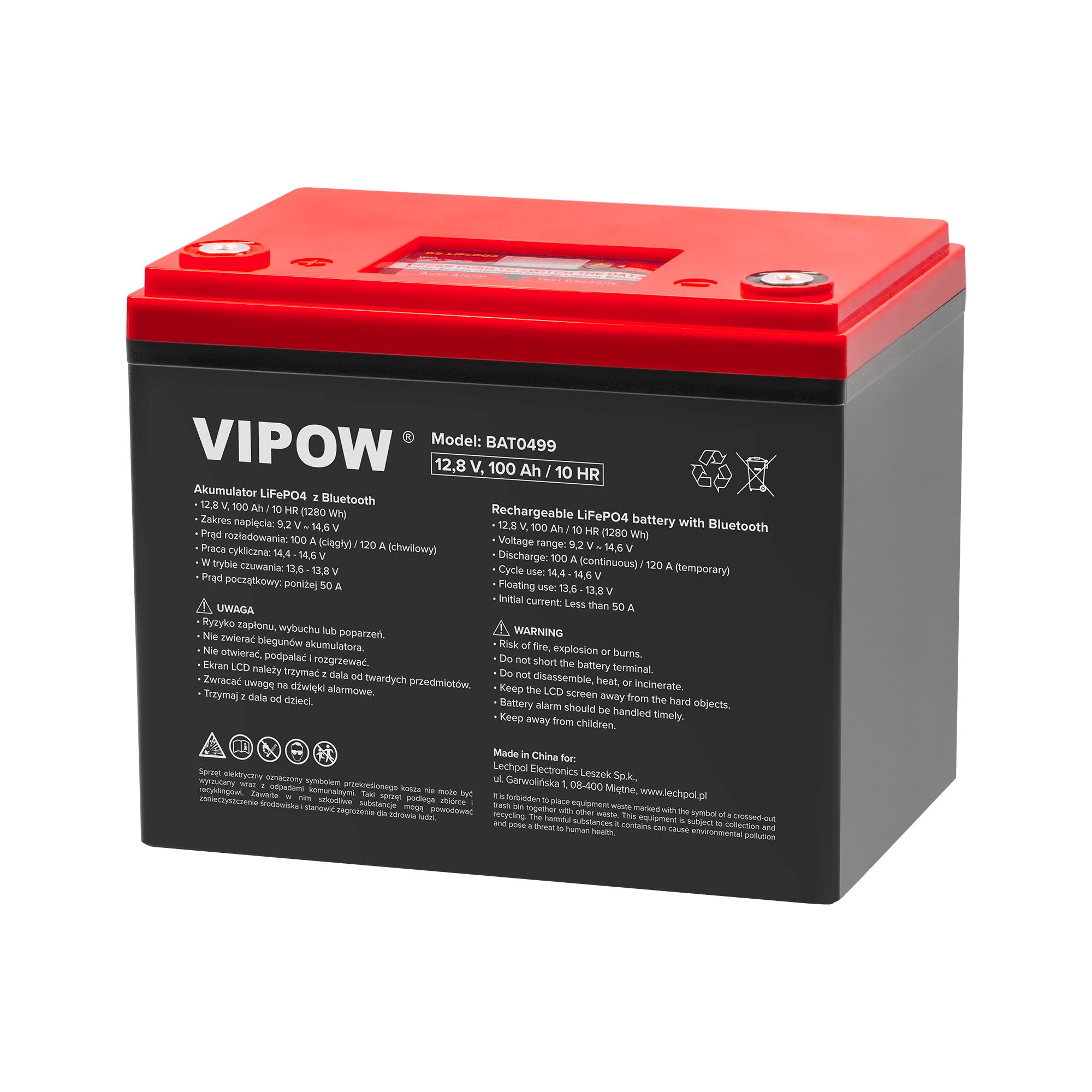 VIPOW 12V 100Ah BAT0499