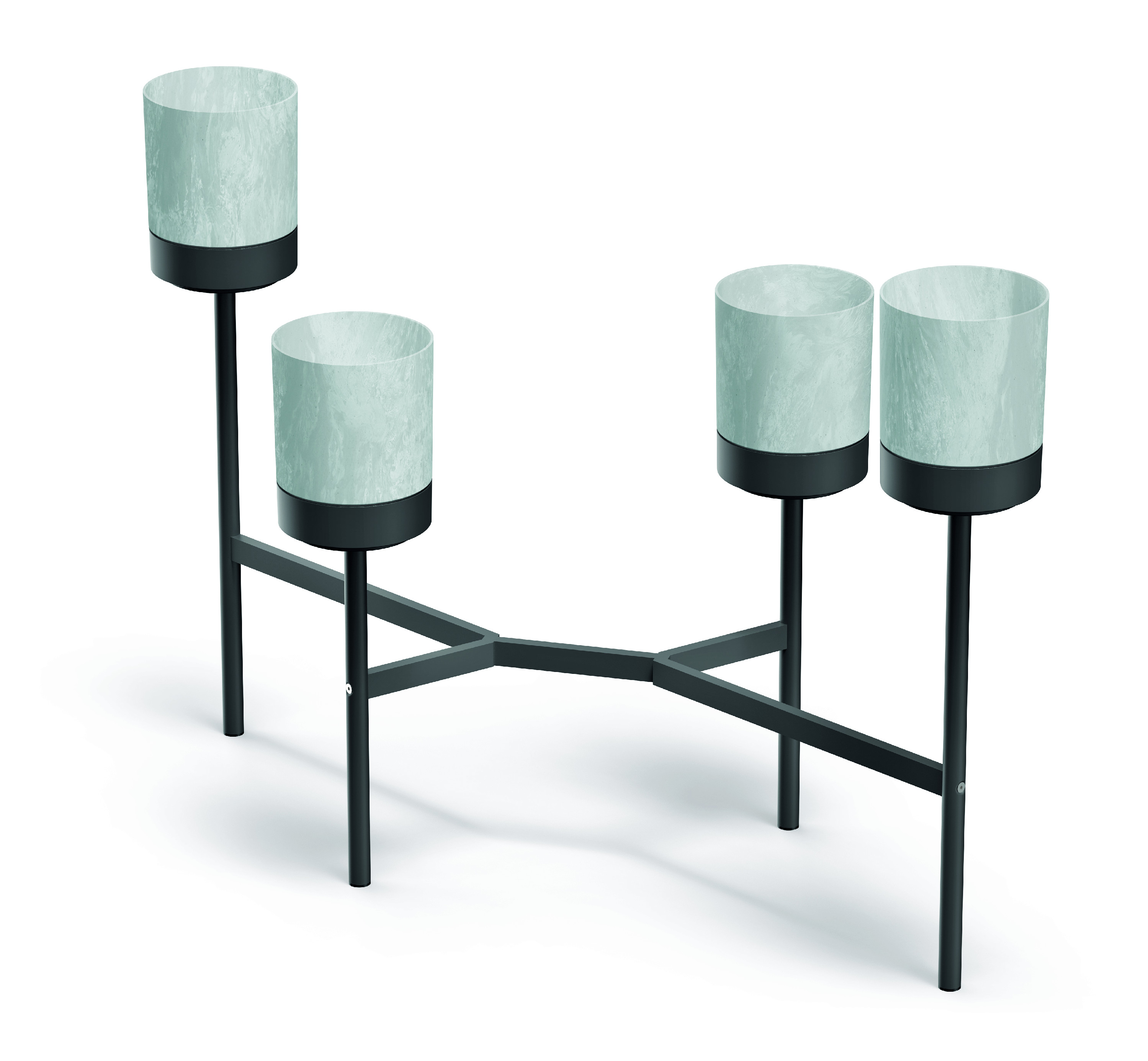 Stojan na kvety vrátane kvetináčov BLOOMIE STAND šedý betón 125cm IKD4L-422U