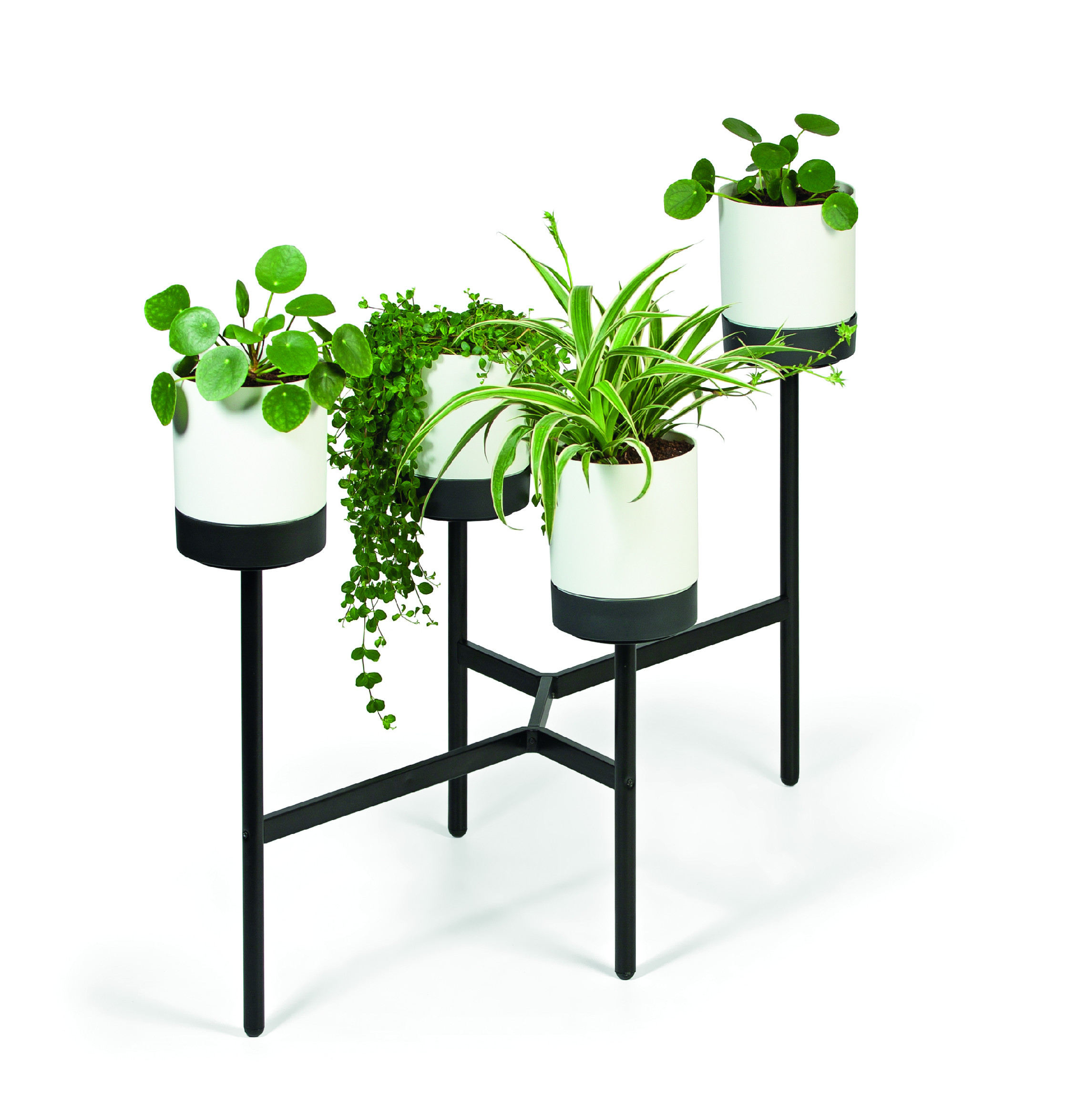 Stojan na kvety vrátane kvetináčov BLOOMIE STAND biely 125cm IKD4L-S449