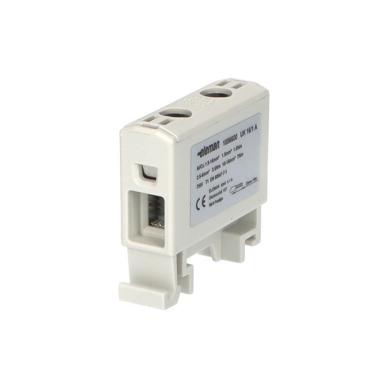 Svorka univerzálna UK 16/1 A, 85A, 1x16mm2 1pól., AL/CU, krytá, sivá, na DIN lištu