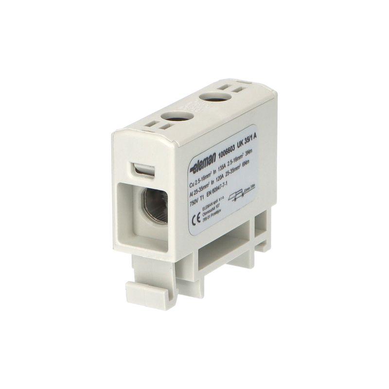 Svorka univerzálna UK 35/1 A, 135A, 1x35mm2 1pól., AL/CU, krytá, sivá, na DIN lištu