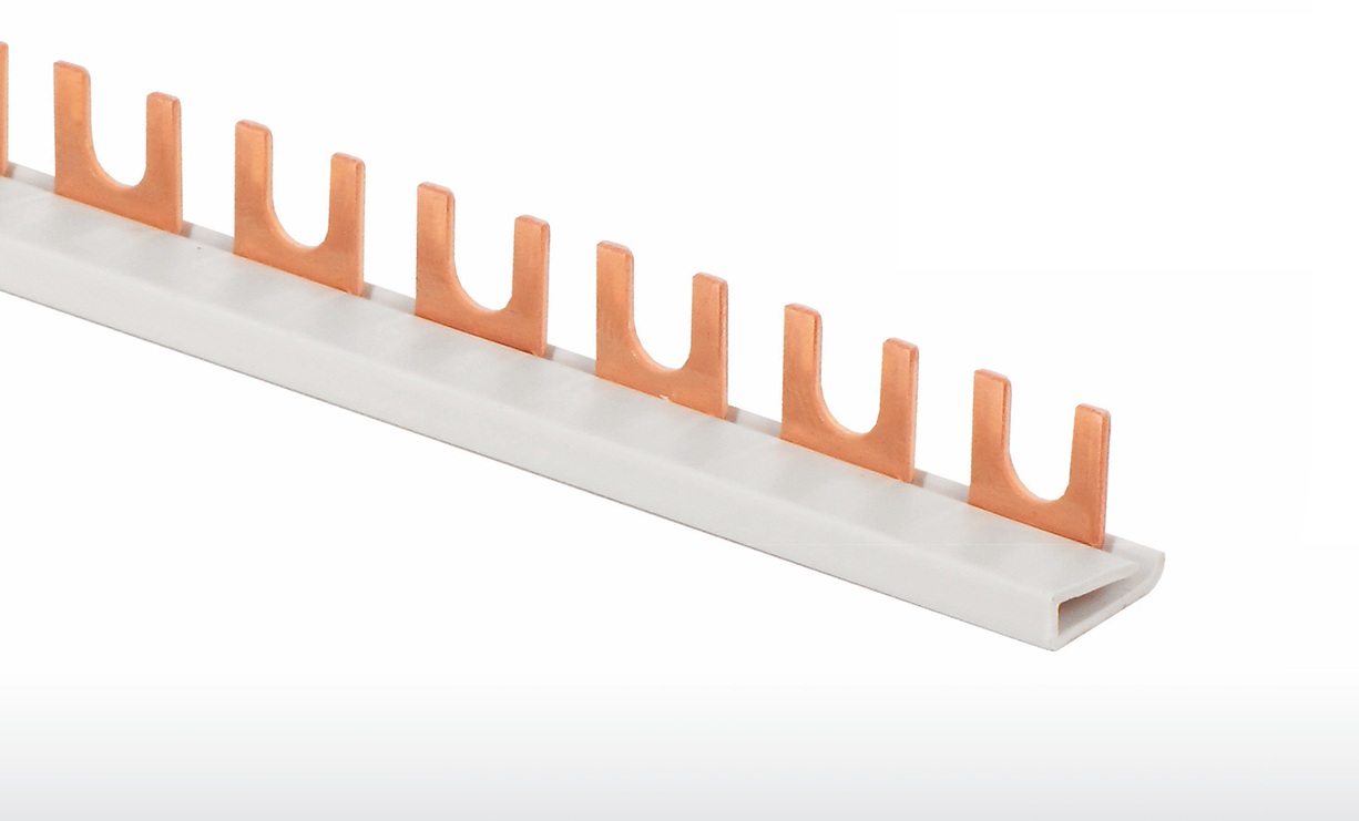 Prepojovacia lišta G-1L-1000/16, vidlička, 1pól., 80A, prierez 16mm2 57 modulov dĺžka 1m