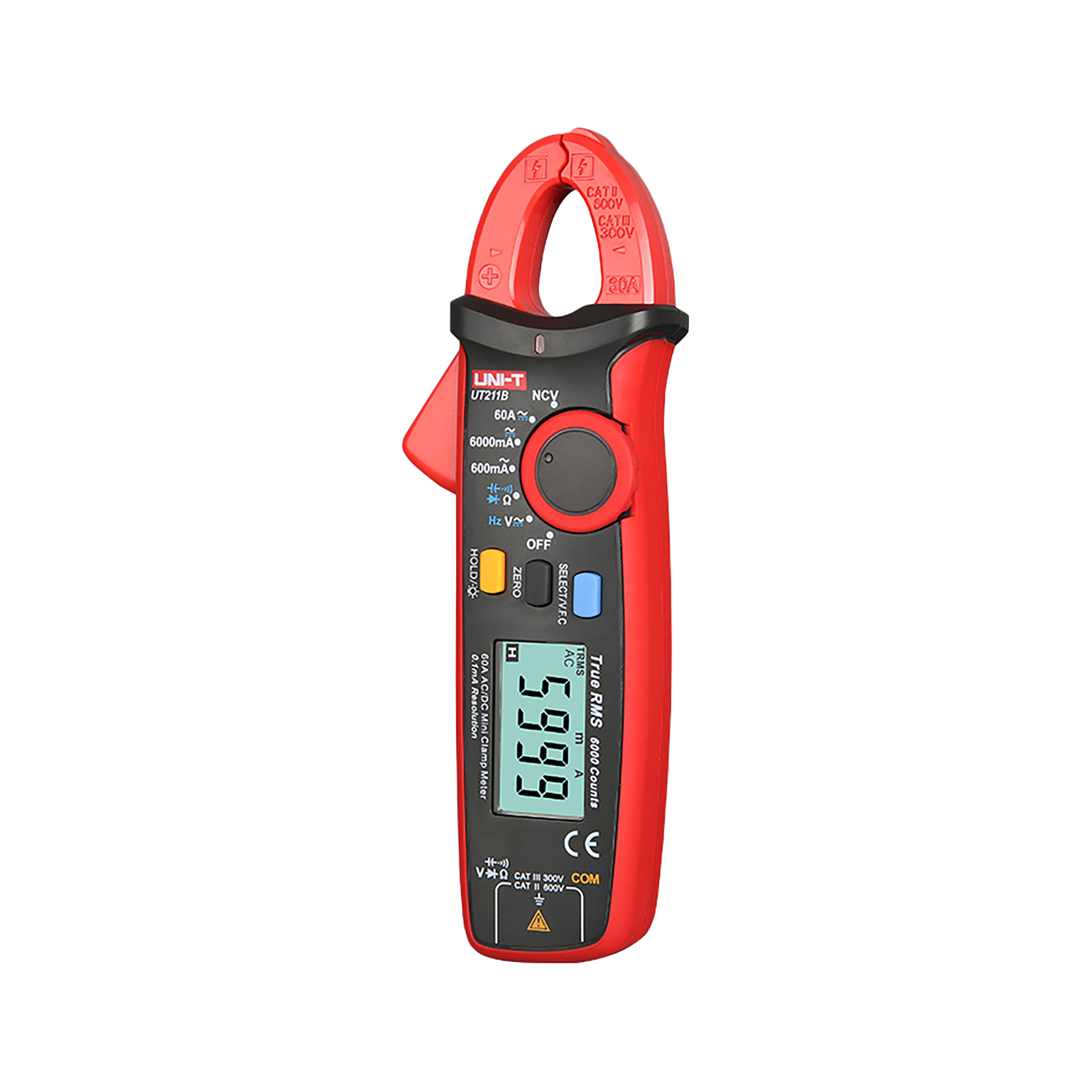 Mini Kliešťový multimeter Uni-T UT211B 600V AC/DC 60A True RMS Auto prepínanie MIE0491