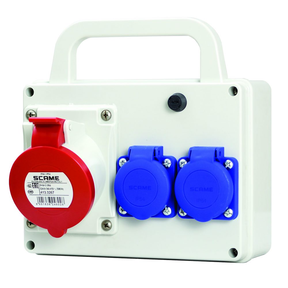 SCAME Zásuvková rozvodnica E-BOX 686H.322 1x32A,2x230V+rukoväť