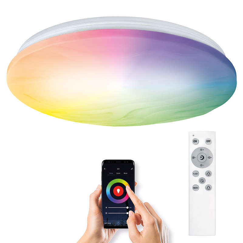 LED smart stropné svetlo Wave,30W, 2300lm, wifi, RGB + CCT,diaľ.