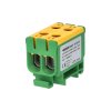 Svorka univerzálna dvojitá UK 50/2 PE, 160A, 2x50mm2 1pól, AL/CU, krytá, zeleno-žltá, na DIN lištu