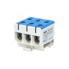 Svorka univerzálna trojitá UK 50/3 N, 160A, 3x50mm2 1pól, AL/CU, krytá, modrá, na DIN