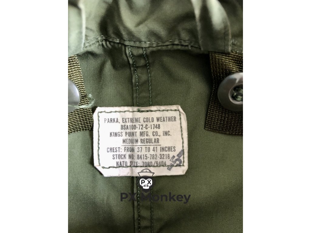 M 65 PARKA, EXTREME COLD WEATHER (FISHTAIL) - 1972 - MEDIUM M 65 PARKA, EXTREME COLD WEATHER (FISHTAIL) - 1972 - MEDIUM