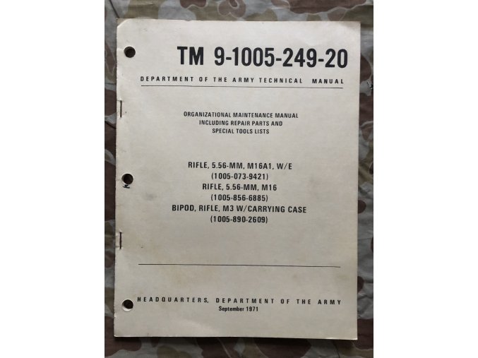 Manual FM 23-9 Rifle, 5.56mm, M16A1 - 1971