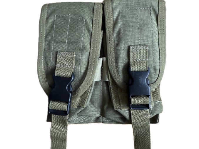 Double M4 Mag pouch tan - Black buckle