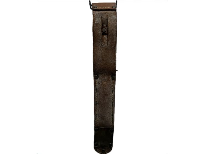 US M3 Trench Knife (1943) – Utica (U.C.) – Blade Marked + M6 Leather Scabbard BarWood