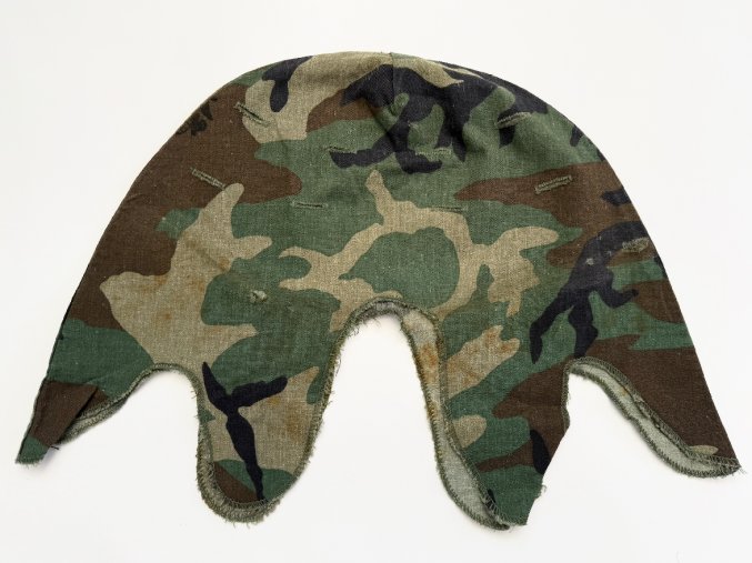 USMC M1 Helmet Cover Woodland | Iron-on EGA | 1983 | "Salty" Combat Look
