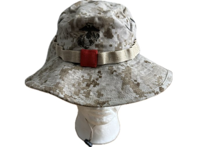 USMC Desert MARPAT Boonie Hat | "Red Patch" Landing Support | 2002 | Size Small