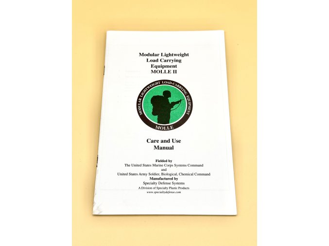Originální manuál US Army/USMC: MOLLE II Care and Use | Nový