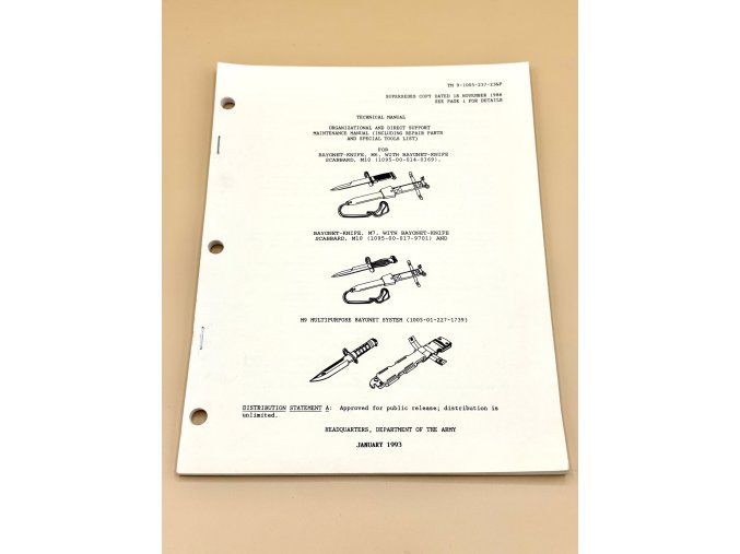 USGI Technical Manual: M6, M7 & M9 Bayonets | Jan 1993 | NOS (2)