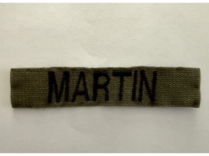 Original US Army Name Tape (MARTIN) | Early Nylon Web (1970s) | Used