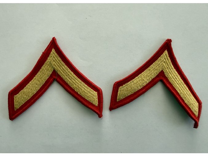 Original USMC PFC Sleeve Rank Insignia (Pair) | Dress Blue | Used