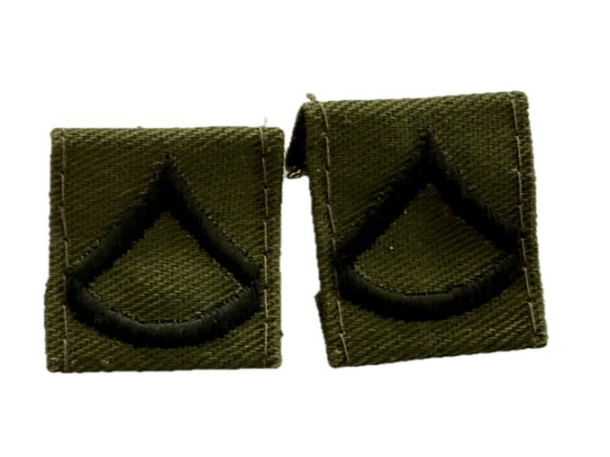 Original US Army Private First Class Collar Rank | Subdued | Used
