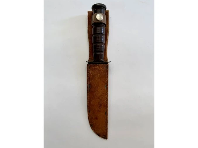 Original WWII USMC Camillus Fighting Knife (Blade-Marked) | Repaired Sheath
