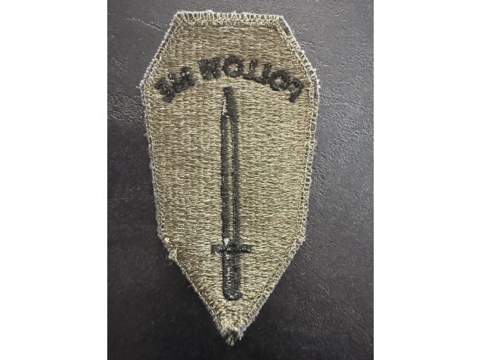 Original US Army Infantry School "Follow Me" Patch | Subdued / Cut Edge | Vietnam  Short Description:
