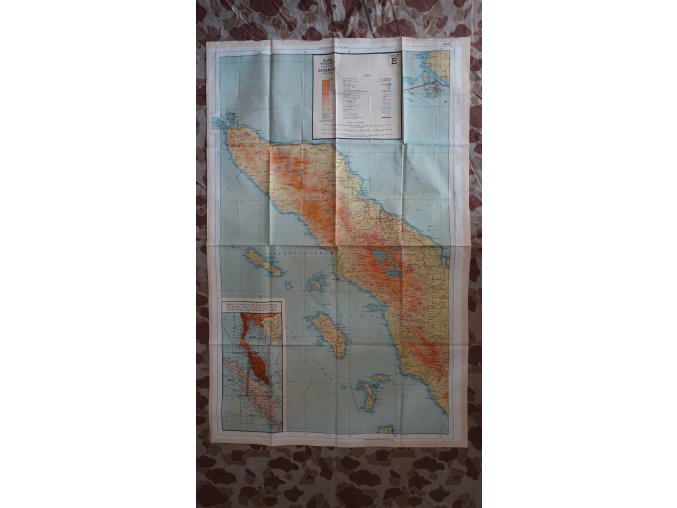 US-Karte auf Textil - Siam (Thailand) Sumatra (Norden)