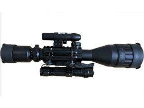 HIRAM 4-16×50 AO Rifle Scope Combo with Green Laser