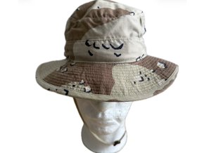 USGI 6-Color Desert Boonie Hat | Chocolate Chip | Rare 1983 Date | Size 7 1/8