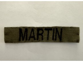 Original US Army Name Tape (MARTIN) | Early Nylon Web (1970s) | Used