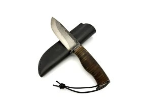 Hand-Forged Knife from Praga V3S Spring | Historic Leather Handle | Hamon