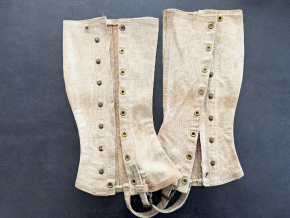 Original WWII USMC Canvas Leggings | Size 4 | Dated 1941 w/ Two Names