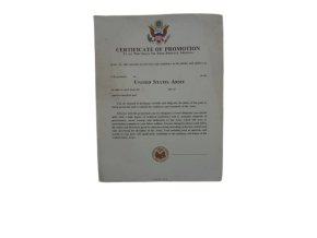 Certificate of promotion