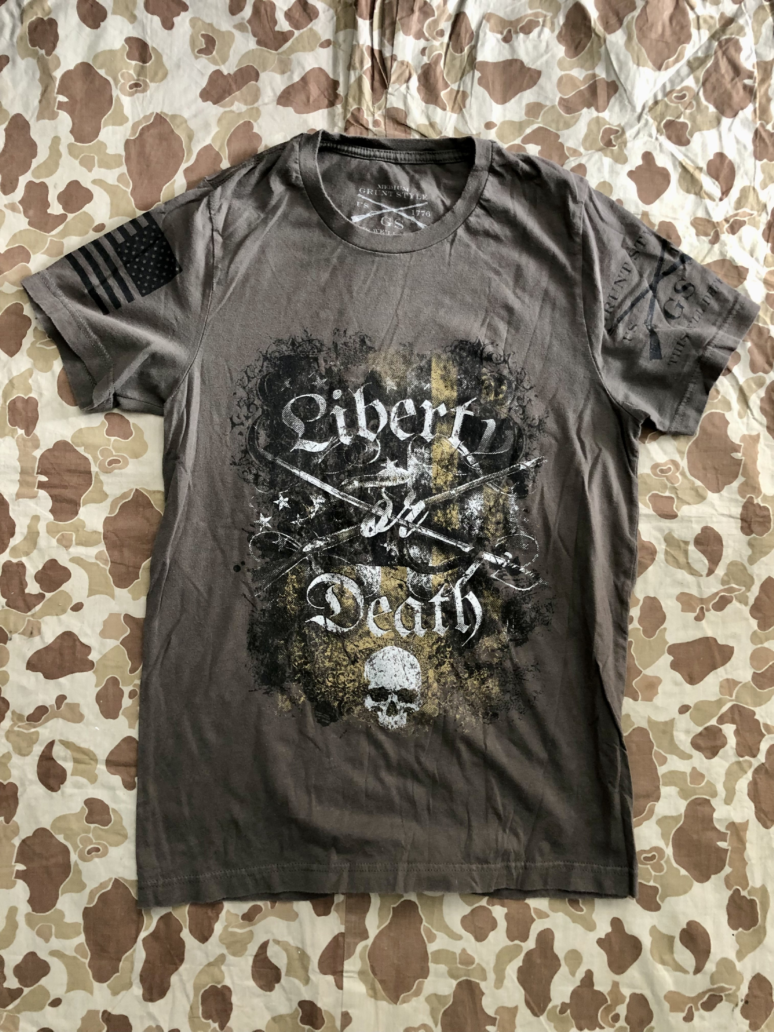 Tričko šedé Liberty or Death - Medium