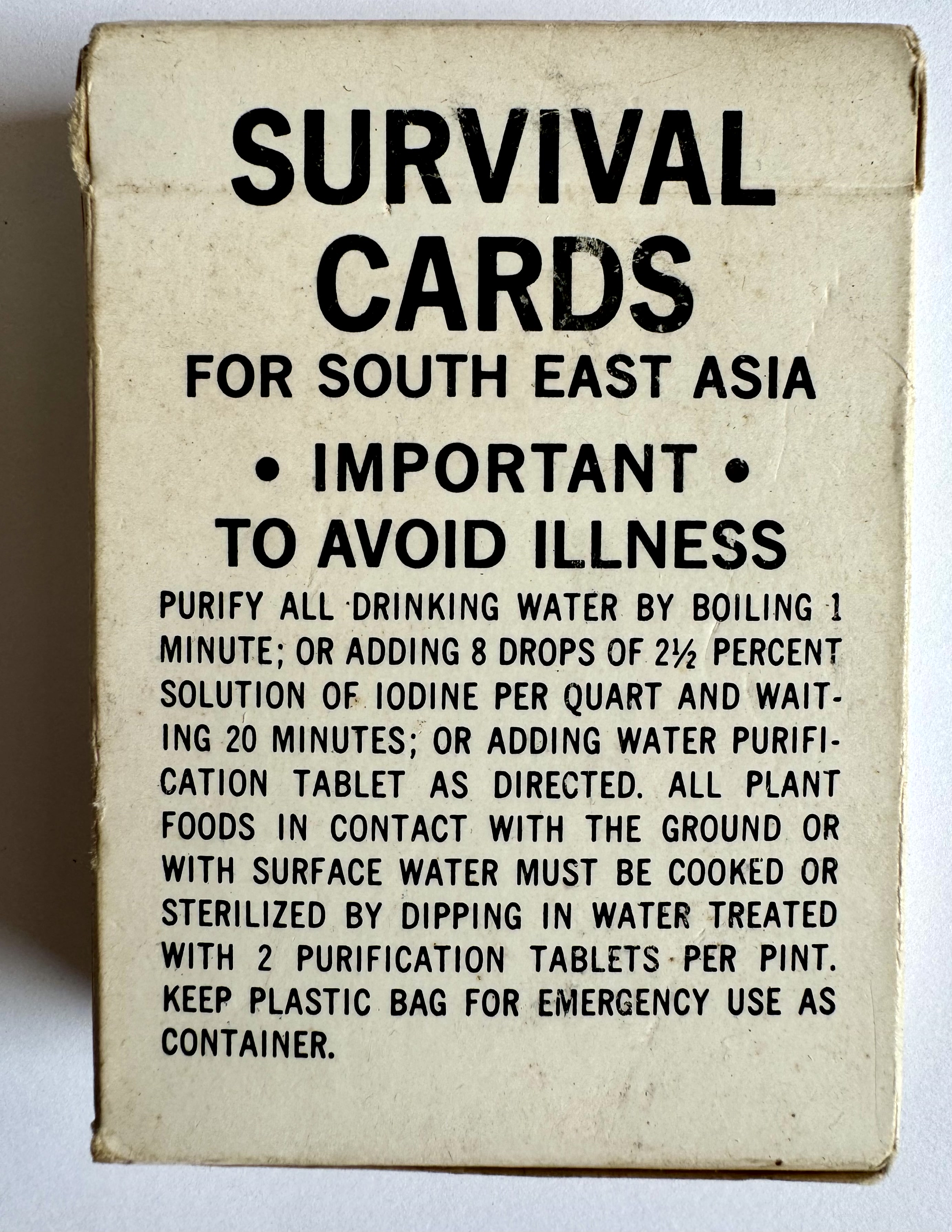 Survival Cards for South East Asia