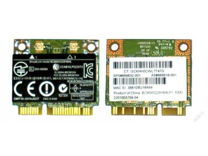 HP Wi-Fi a/b/g/n Mini PCI-e karta BCM943228HM4L