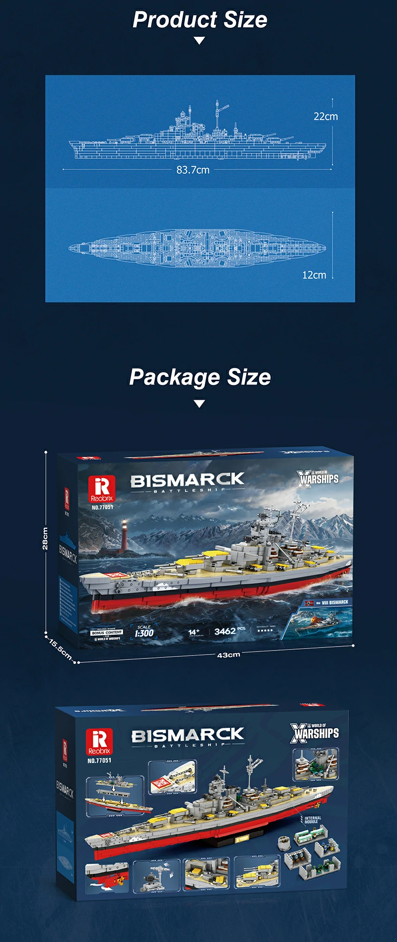 Reobrix 77051 HMS Bismarck
