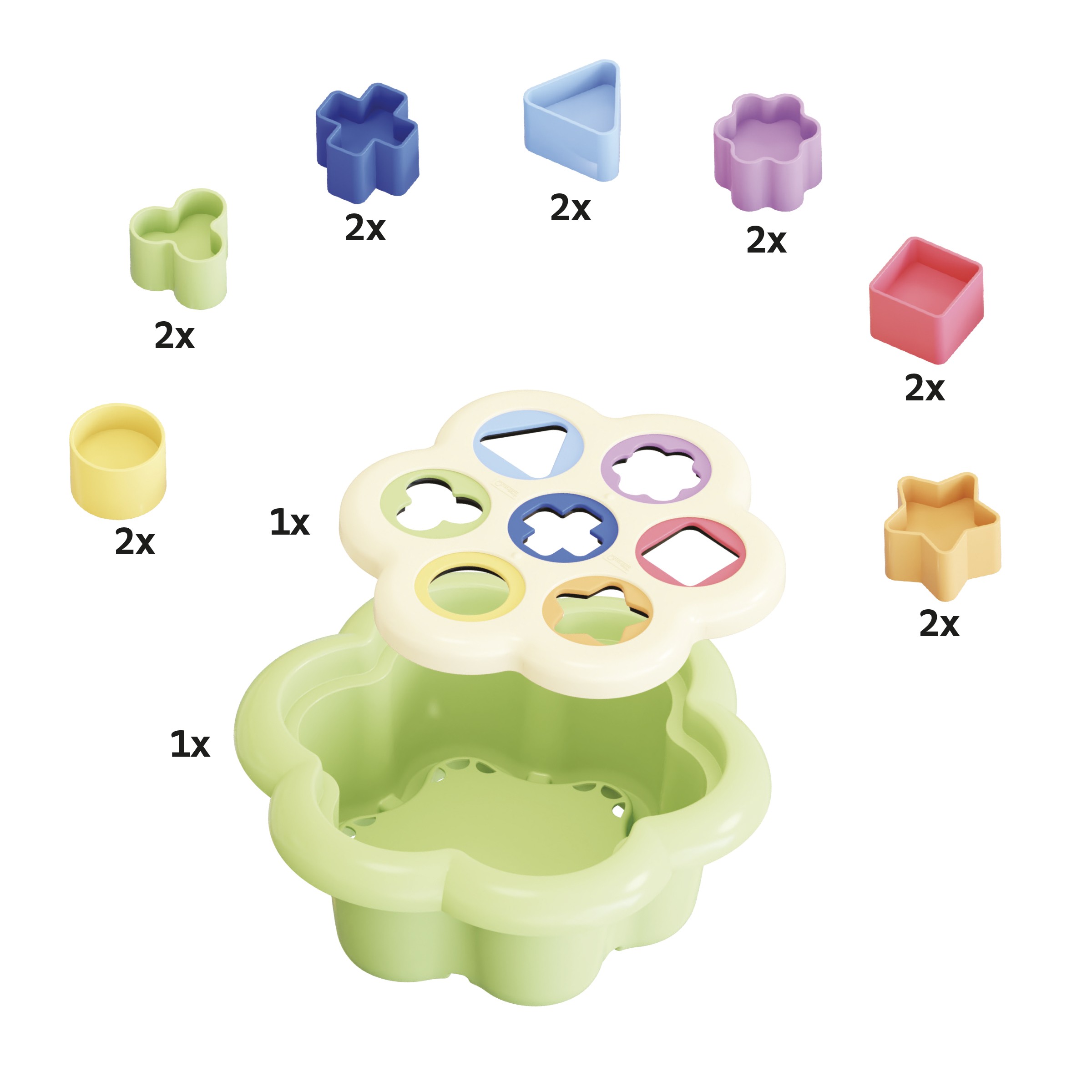 Quercetti 80242 Daisy Shape Sorter PLAYECO+