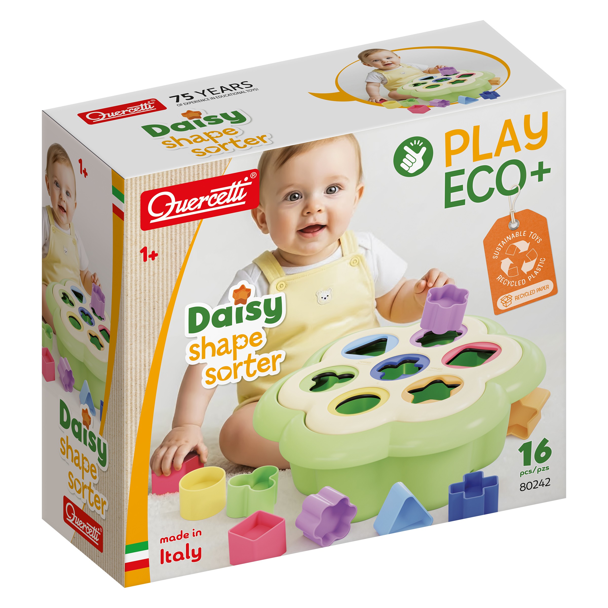 Quercetti 80242 Daisy Shape Sorter PLAYECO+