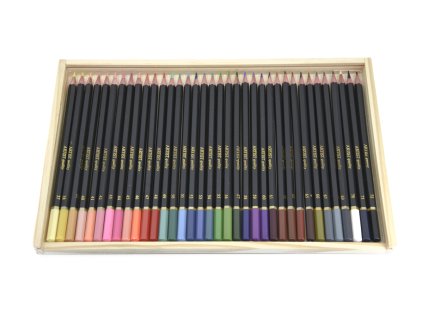 36 db-os zsírkréta készlet fadobozban