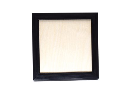 Keret rétegelt lemezzel, mérete: 10x10cm - fekete színű, csipkézett mintával