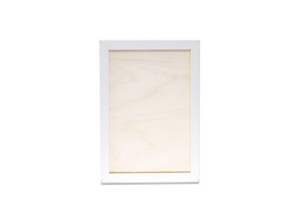 Keret rétegelt lemezzel, mérete: 10x15cm - fehér sima