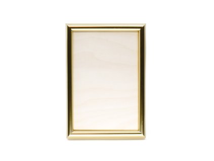 Keret rétegelt lemezzel, mérete: 10x15cm - arany színű, lekerekített