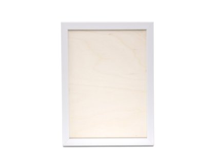 Keret rétegelt lemezzel, mérete: 13x18cm - fehér sima