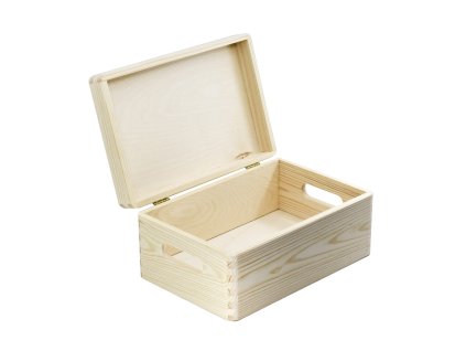 30 x 20 x 13 cm méretű fa doboz fedéllel
