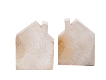 Tömör fából készült ház 9 cm-es, kéménnyel