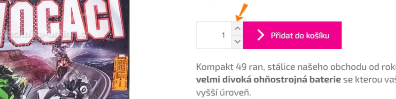 Zvolte si počet kusů pyrotechniky, kterou si přejete objednat.